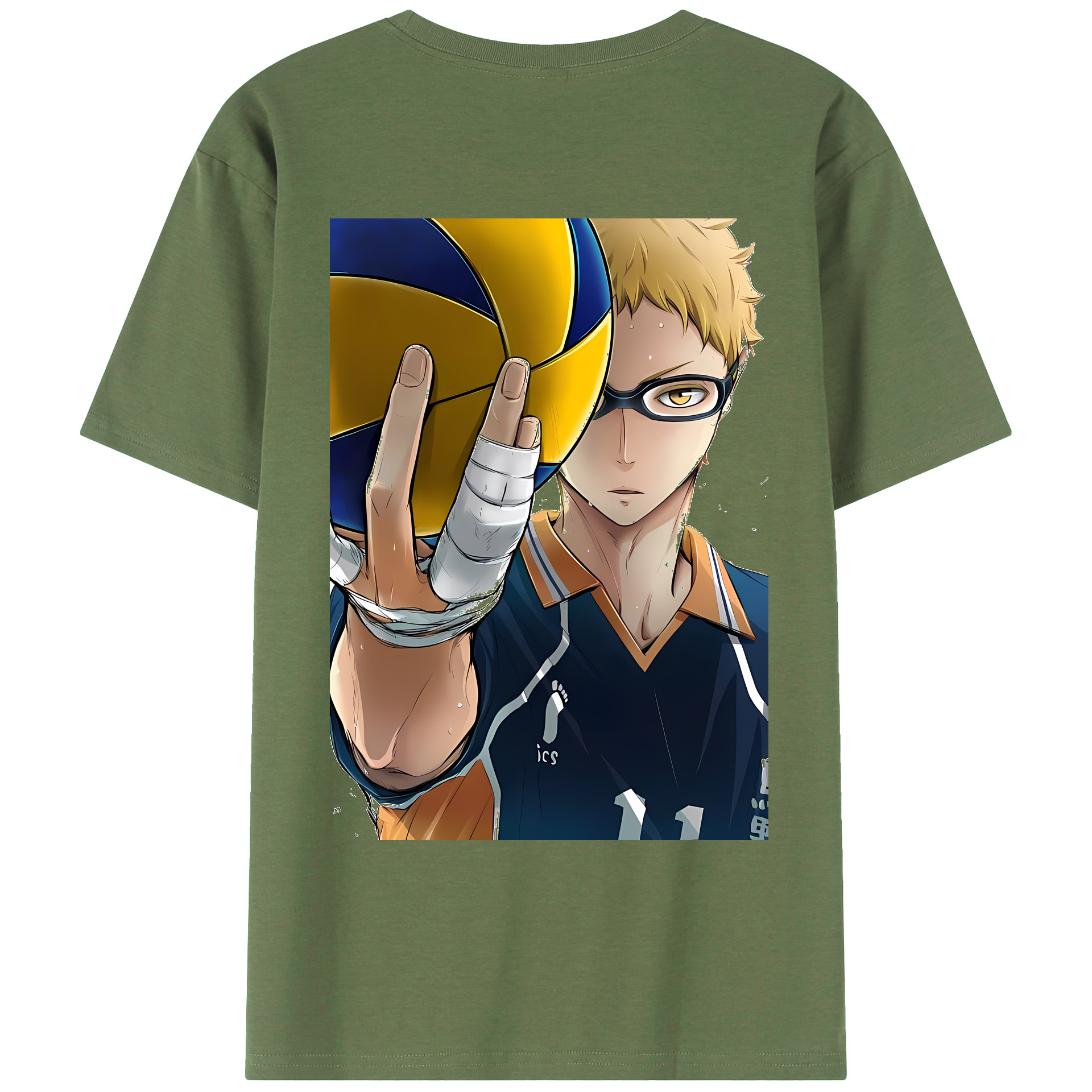 （画像用） ハイキュー!! Haikyu!! 綿100％ メンズ半袖Tシャツ（バックプリント） 通気性